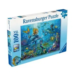 Puzzle Ravensburger - Sirene si delfini, 100 piese