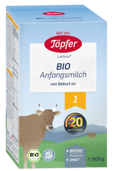 Formula lapte praf Bio 1 +0 luni, 600g, Topfer
