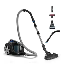 Aspirator fara sac Philips Seria 7000, Tehnologie PowerCyclone 8, 900 W, Filtru alergenic H13, Cap de aspirare Triactive + LED, Perie miniTurbo pentru parul animalelor, Sistem Allergy Lock (Negru)