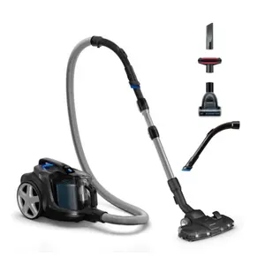 Aspirator fara sac Philips Seria 7000, Tehnologie PowerCyclone 8, 900 W, Filtru alergenic H13, Cap de aspirare Triactive + LED, Perie miniTurbo pentru parul animalelor, Sistem Allergy Lock (Negru)