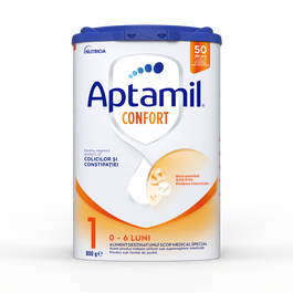 Lapte praf Confort 1, 0-6 luni, 800g, Aptamil