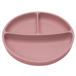 Farfurie compartimentata din silicon cu ventuza Old Rose 6 luni+, 1 bucata, Appekids