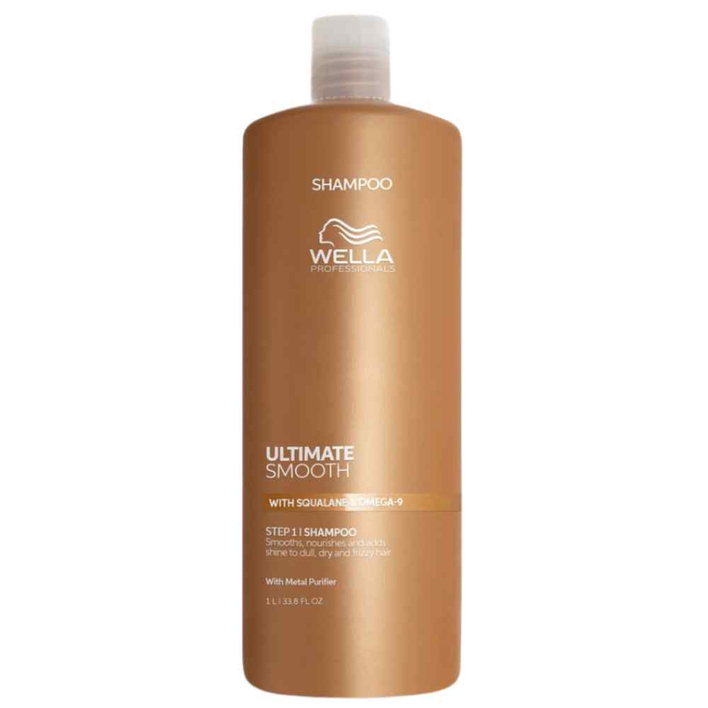 Sampon hidratant pentru par uscat si lipsit de stralucire cu Squalane & Omega 9 Ultimate Smooth, 1l, Wella Professionals