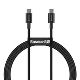 Cablu pentru incarcare si transfer de date Baseus Superior, 2x USB Type-C, 100W, 1m, Negru