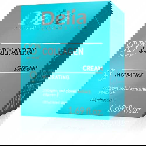 Crema de fata hidratanta cu colagen, 50ml, Delia Cosmetics