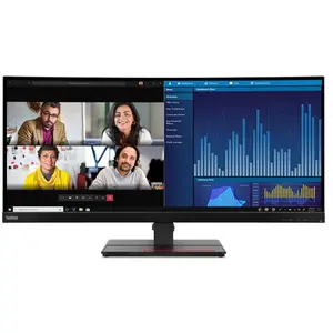 Monitor IPS LED Lenovo ThinkVision 34.1" P34w-20, WQHD (3440 x 1440), HDMI, DisplayPort, Ecran curbat, Boxe (Negru)