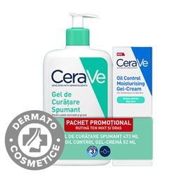 Pachet Gel spumant de curatare 473ml + Gel-crema cu efect hidratant 52ml, CeraVe