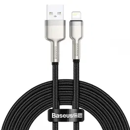 Cablu de date Baseus Cafule Metal, USB - Lightning, 18W, 2.4A, 2m, Negru