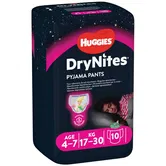 Scutece Huggies DryNites Conv, 4-7 ani, Girl, 10 buc, 17-30 kg