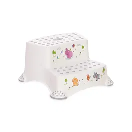 Inaltator dublu pentru baie, antiderapant, Lorelli, Hippo White Grey