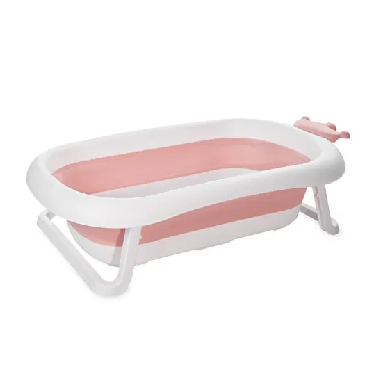 Cadita pliabila pentru bebelusi cu dop de scurgere, Lorelli Royal, 83 cm, Pink