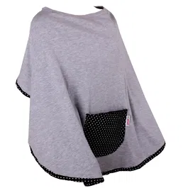 Poncho jerseu pentru alaptare cu buline Minene, Gri