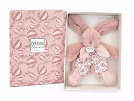 Jucarie de plus, Doudou, Iepuras, 18 cm, Roz