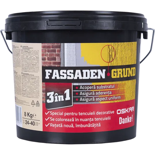 Grund pentru tencuiala Oskar Fassaden, interior/exterior, 8Kg