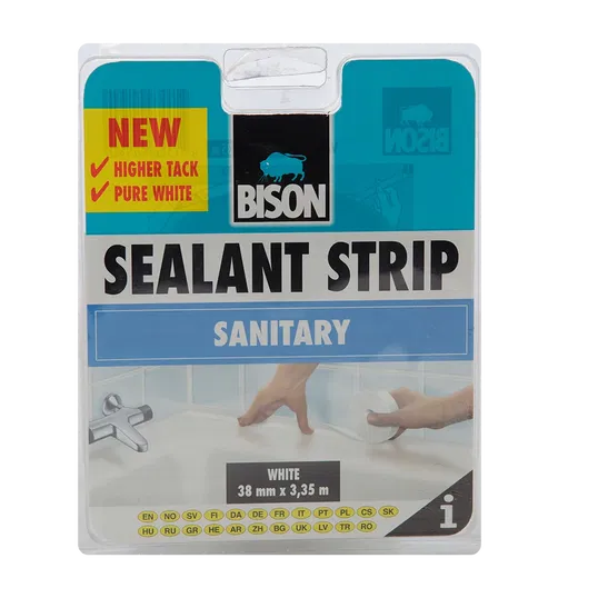 Banda pentru etansare sanitara, Bison, alba, 38 mm