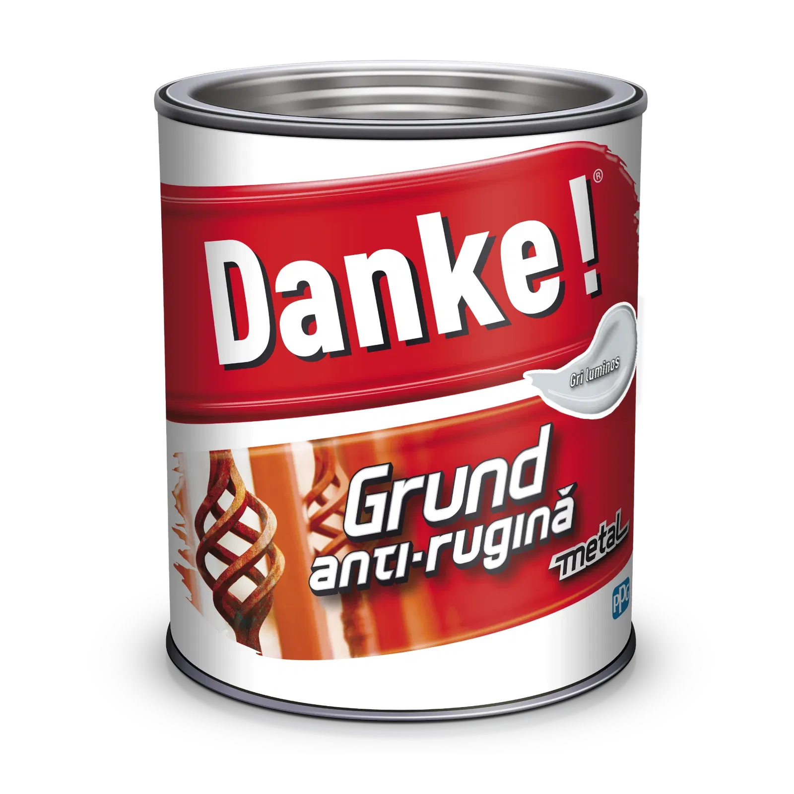 Grund metal anti-rugina Danke, interior/exterior, gri, 2.5 l