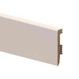 Plinta pardoseala Amber 80, polimer dur, alb, 2200 x 80 x 16 mm