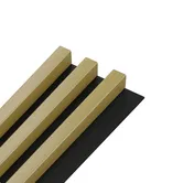 Panou decorativ Linea Slim, 3 lamele, MDF, auriu/negru, interior, 265 x 15 cm