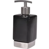 Dozator sapun lichid MSV Nhale, ceramica, negru-gri, 6.5 x 6.5 x 17 cm