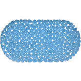 Covoras de baie antiderapant MSV Stone, PVC, bleu, 68x35 cm