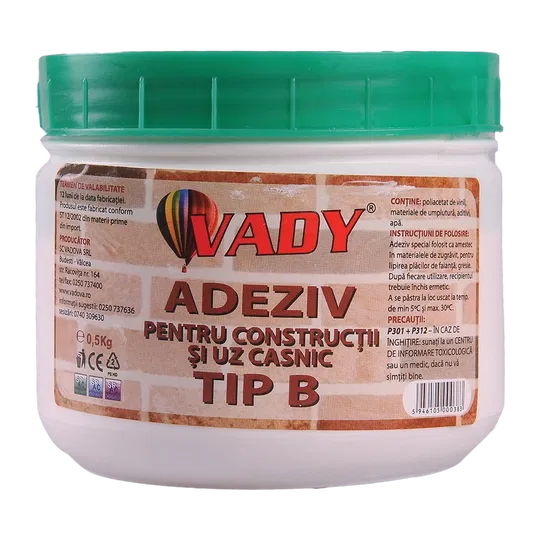 Adeziv pentru constructii si uz casnic Vady Tip B, 0,5 kg