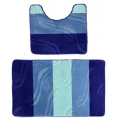 Set 2 covoare baie Hausberg HB-H435GR, material textil, albastru 3 nuante, 57 x 100 /57 x 50 cm