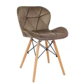 Scaun bucatarie / living Eliza, tapitat, catifea, cadru de lemn, maro, max. 110 Kg., 73 x 47 cm