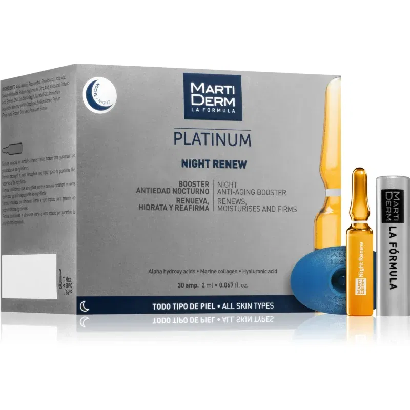 MartiDerm Platinum Night Renew ser de noapte antirid in fiole 30x2 ml