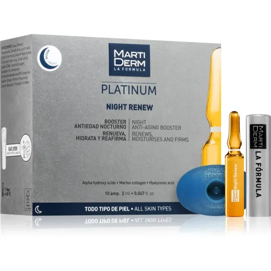 MartiDerm Platinum Night Renew ser de noapte antirid in fiole 10x2 ml