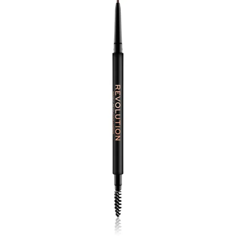 Makeup Revolution Precise Brow Pencil creion sprâncene precise cu pensula culoare Dark Brown 0.05 g
