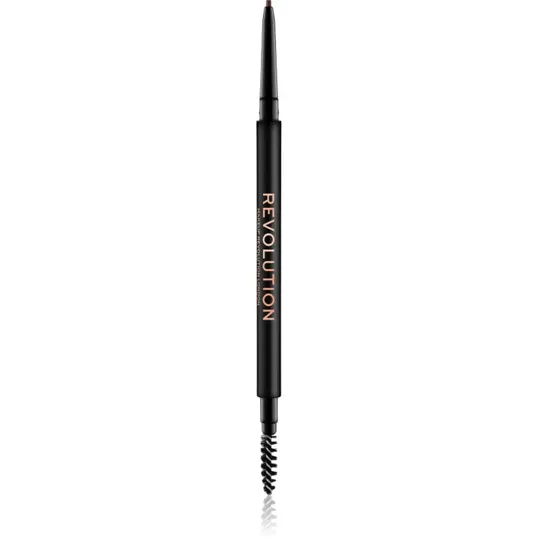 Makeup Revolution Precise Brow Pencil creion sprâncene precise cu pensula culoare Dark Brown 0.05 g