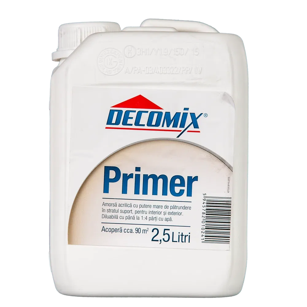 Amorsa acrilica diluabila cu apa, Decomix Primer, interior/exterior, 2.5 L