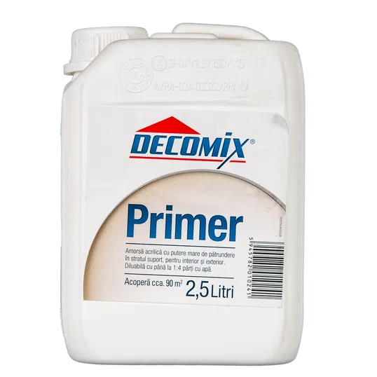 Amorsa acrilica diluabila cu apa, Decomix Primer, interior/exterior, 2.5 L