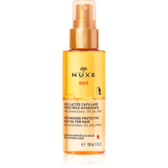 Nuxe Sun Moisturizing Protective Milky Oil For Hair ulei protector pentru parul deteriorat de efectele solare , clor si sare 100 ml