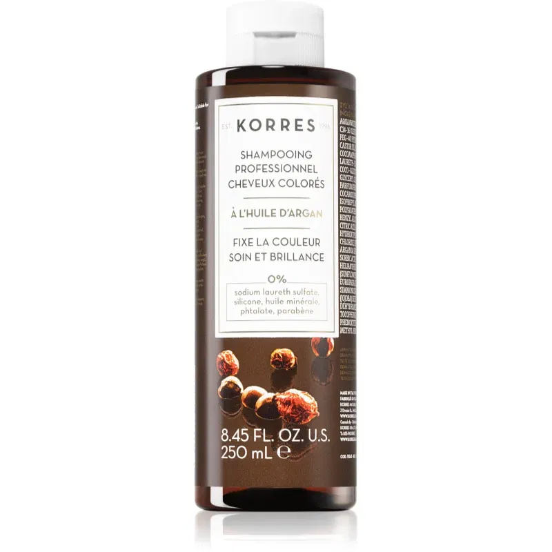 Korres Argan Oil sampon pentru curatare pentru păr vopsit 250 ml