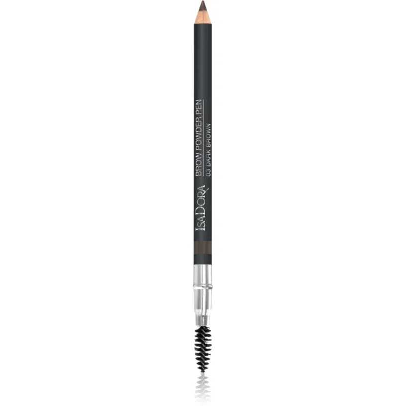 IsaDora Brow Powder Pen creion pentru sprancene cu pensula culoare 03 Dark Brown 1,1 g
