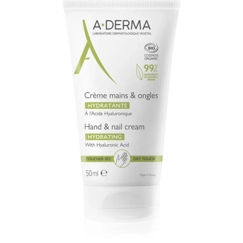 A-Derma Essentials Hand & Nail Cream cremă hidratantă pentru mâini și unghii cu acid hialuronic 50 ml