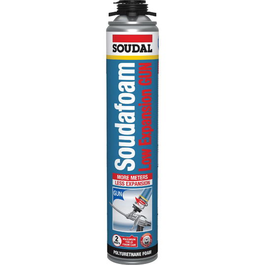 Spuma poliuretanica cu expandare redusa Soudal Soudafoam Low Expansion, aplicare pistol, 750 ml