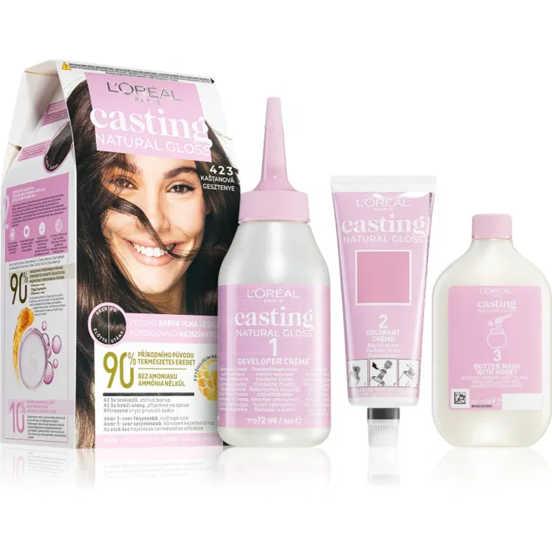 L’Oréal Paris Casting Creme Natural Gloss vopsea de păr semipermanentă culoare 423 BROWN NOISETTE 1 buc