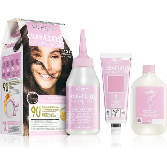 L’Oréal Paris Casting Creme Natural Gloss vopsea de păr semipermanentă culoare 423 BROWN NOISETTE 1 buc
